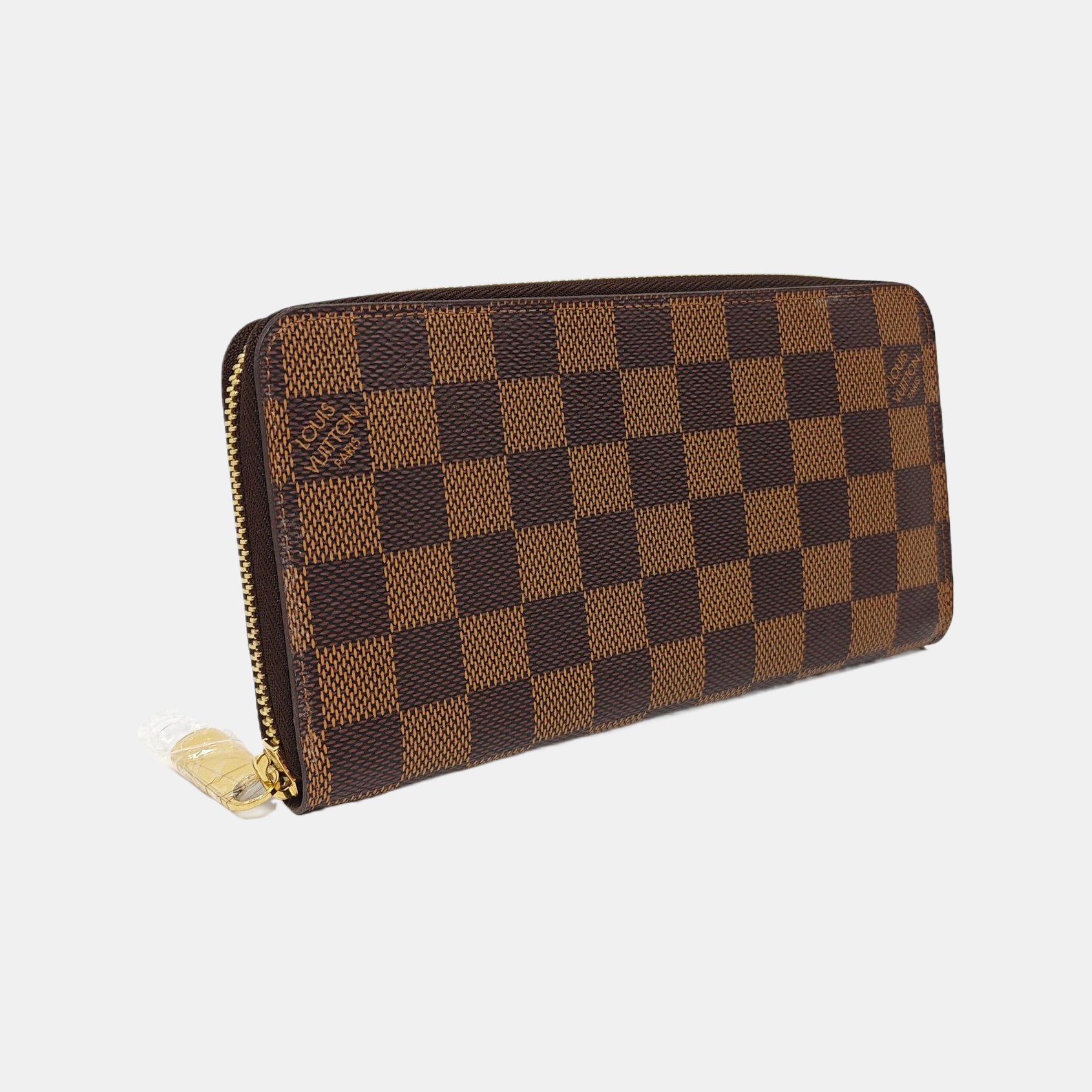 ZIPPY Damier Ebene Coated Canvas Brown Wallet