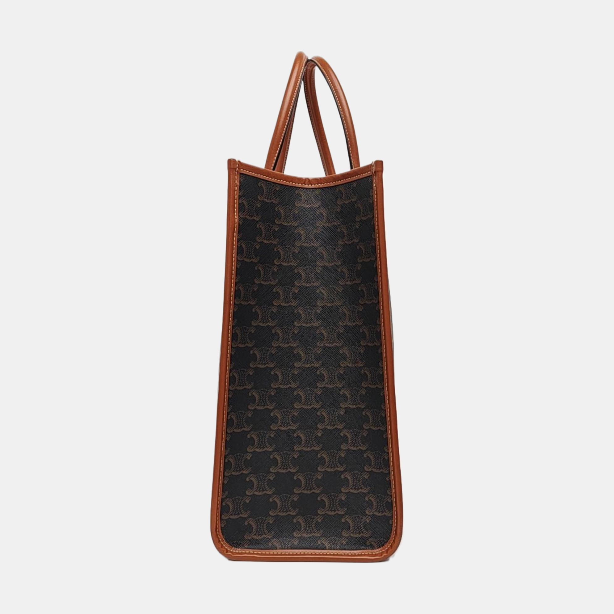Coated Canvas Tote Bag Brown