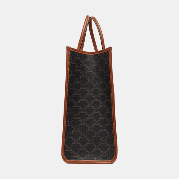 Coated Canvas Tote Bag Brown