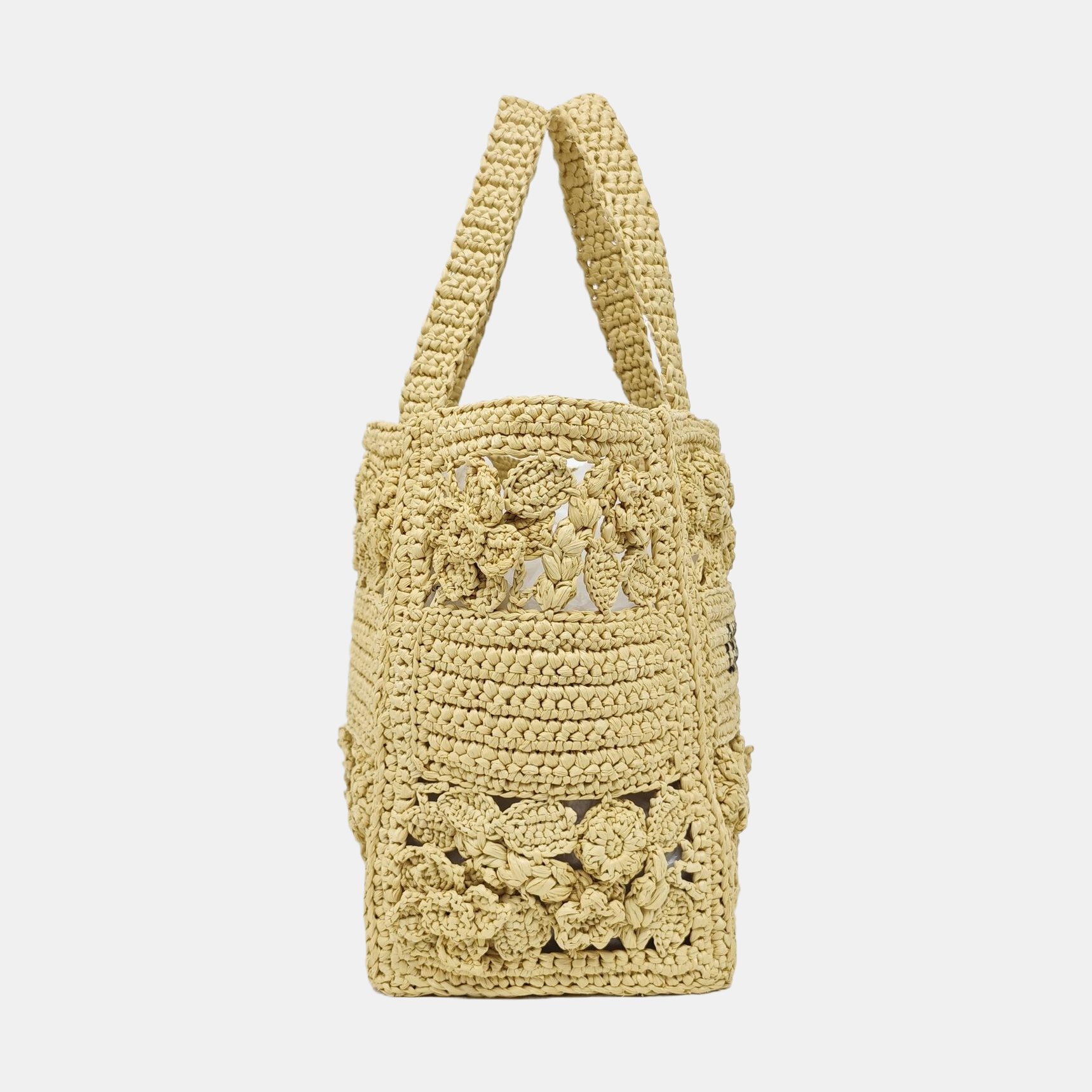 Book Tote Small Straw Beige