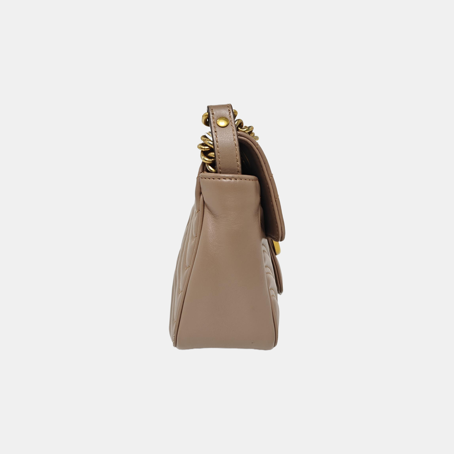 GG Marmont Medium Quilted Calfskin Beige