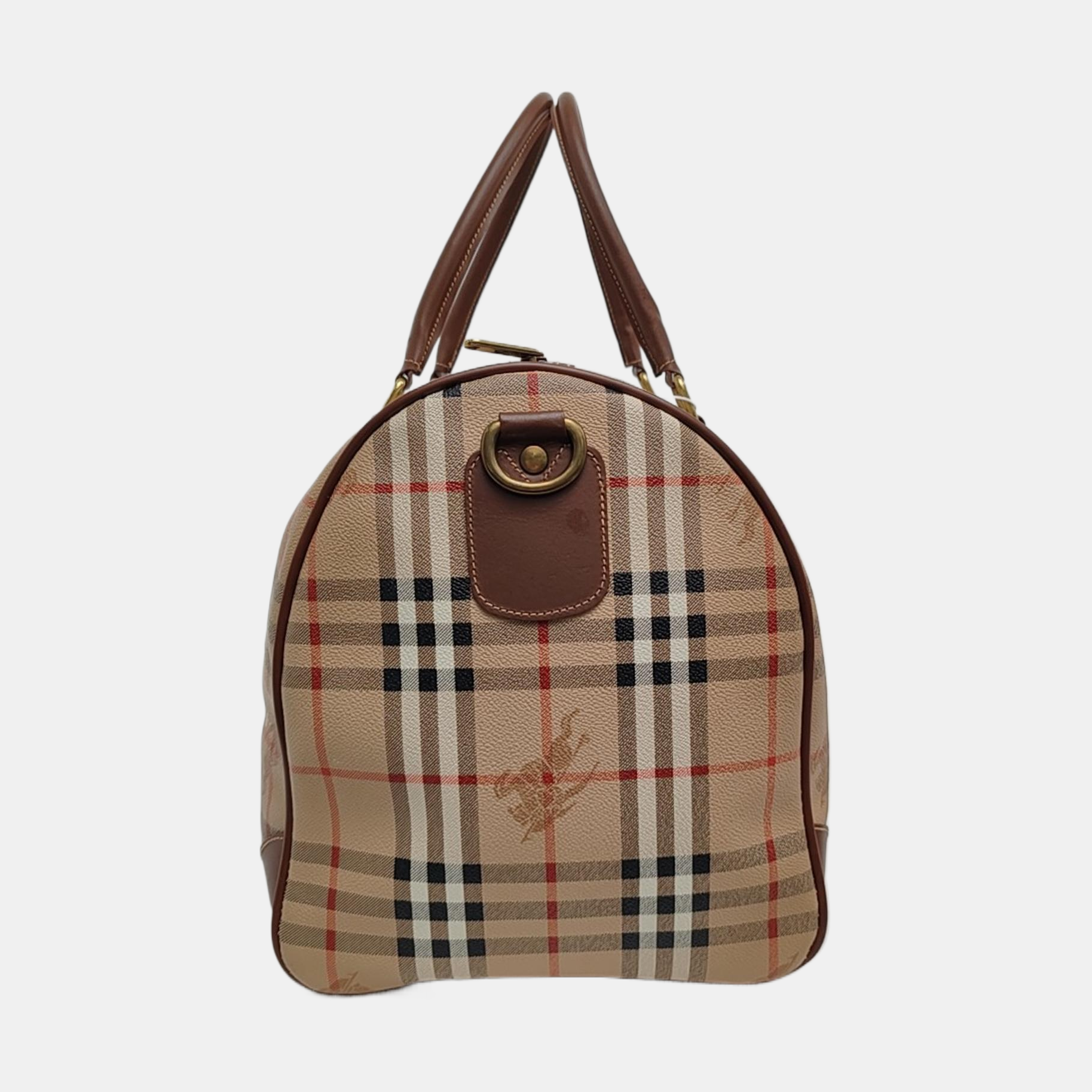 Coated Canvas Top Handle Bag Beige