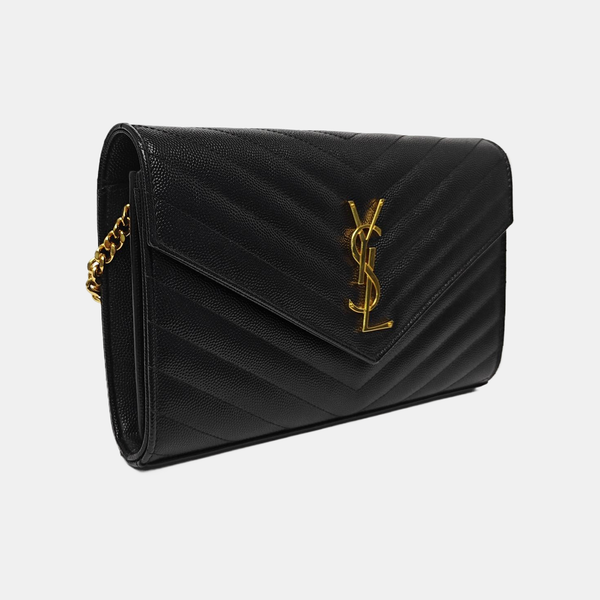 MONOGRAM Medium Chevron Calfskin Black