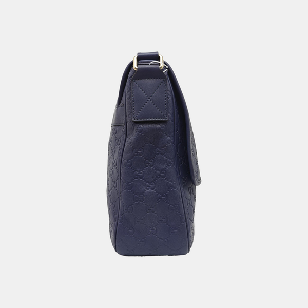 Monogram Calfskin Shoulder Bag Blue