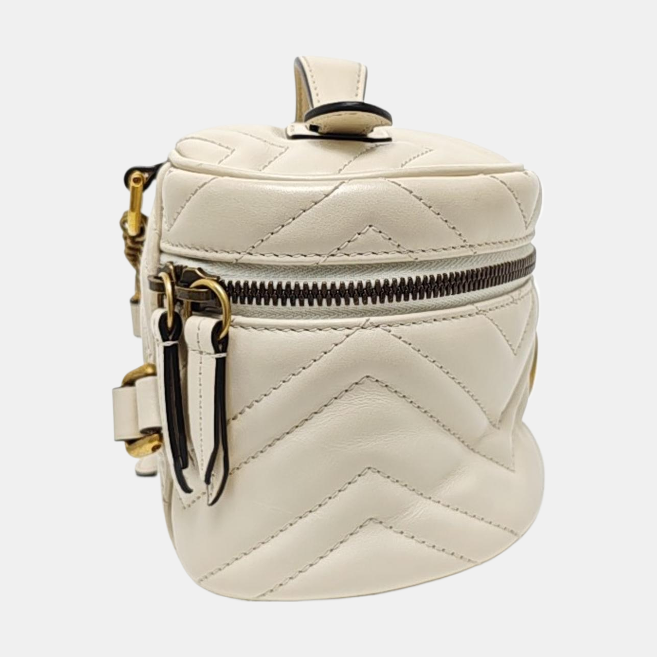 GG Marmont Mini Quilted Calfskin White