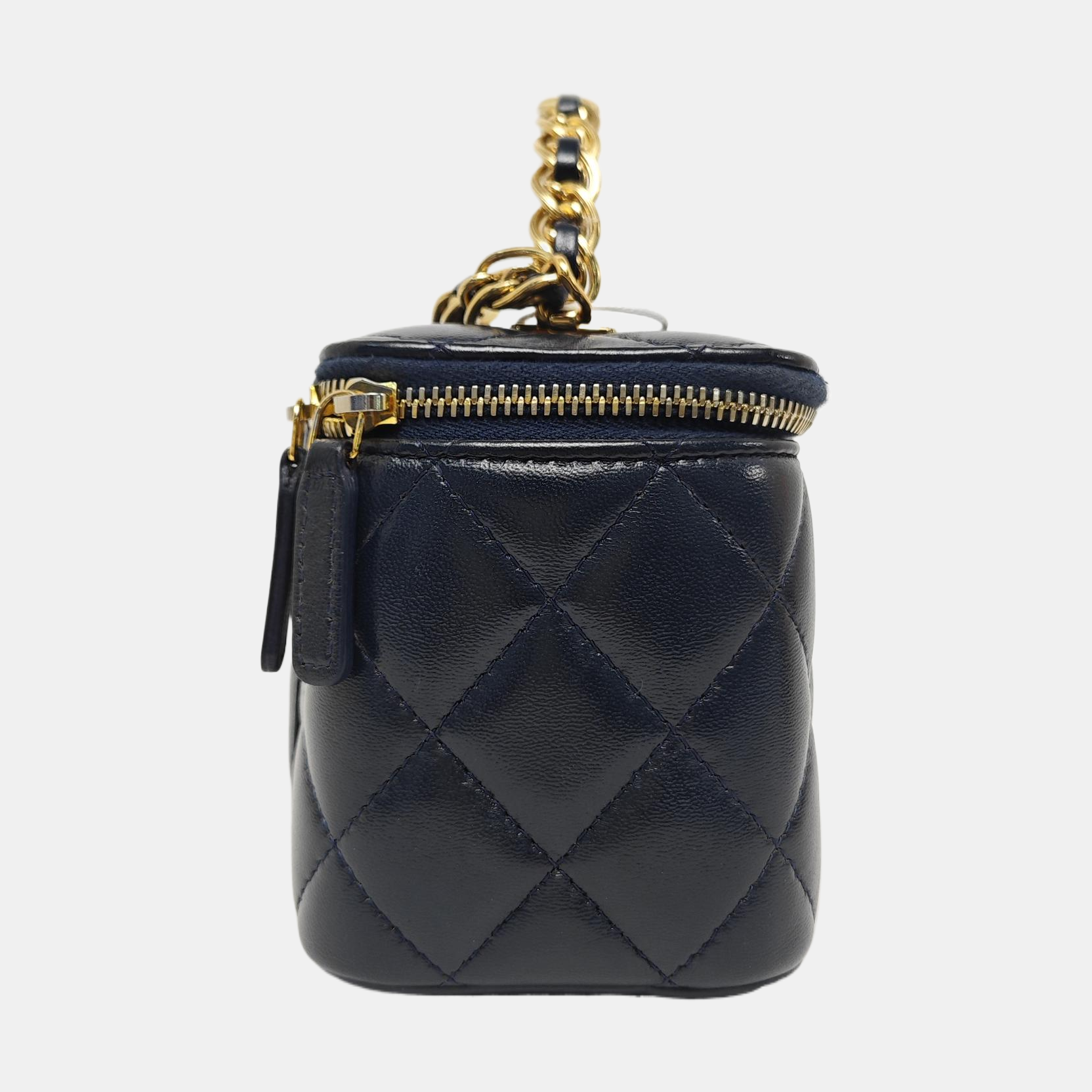 VANITY CASE Small Quilted Lambskin Blue