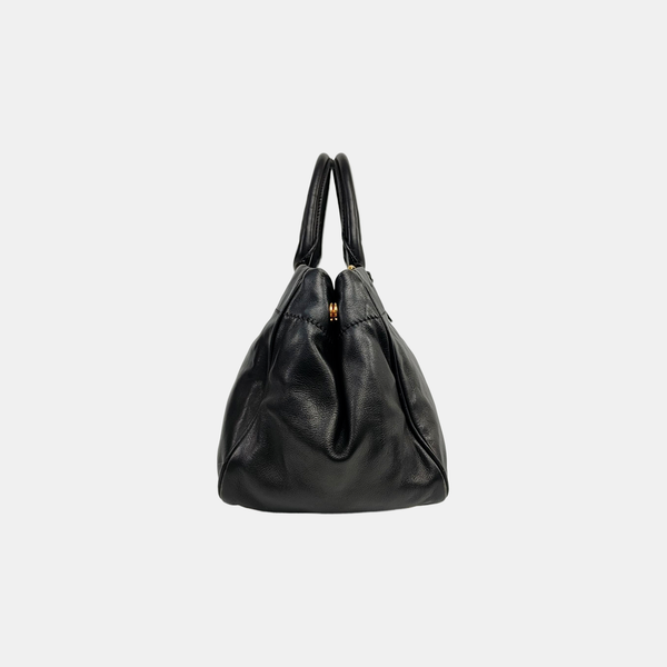 Nylon Top Handle Bag Black