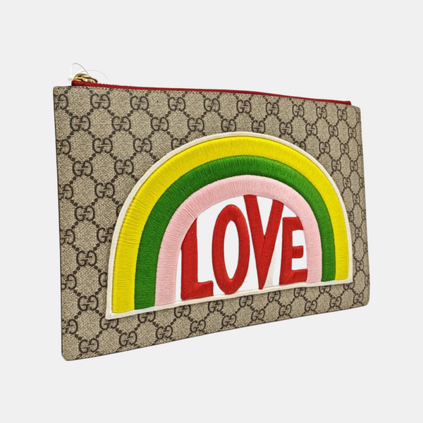 Monogram Coated Canvas Clutch Black