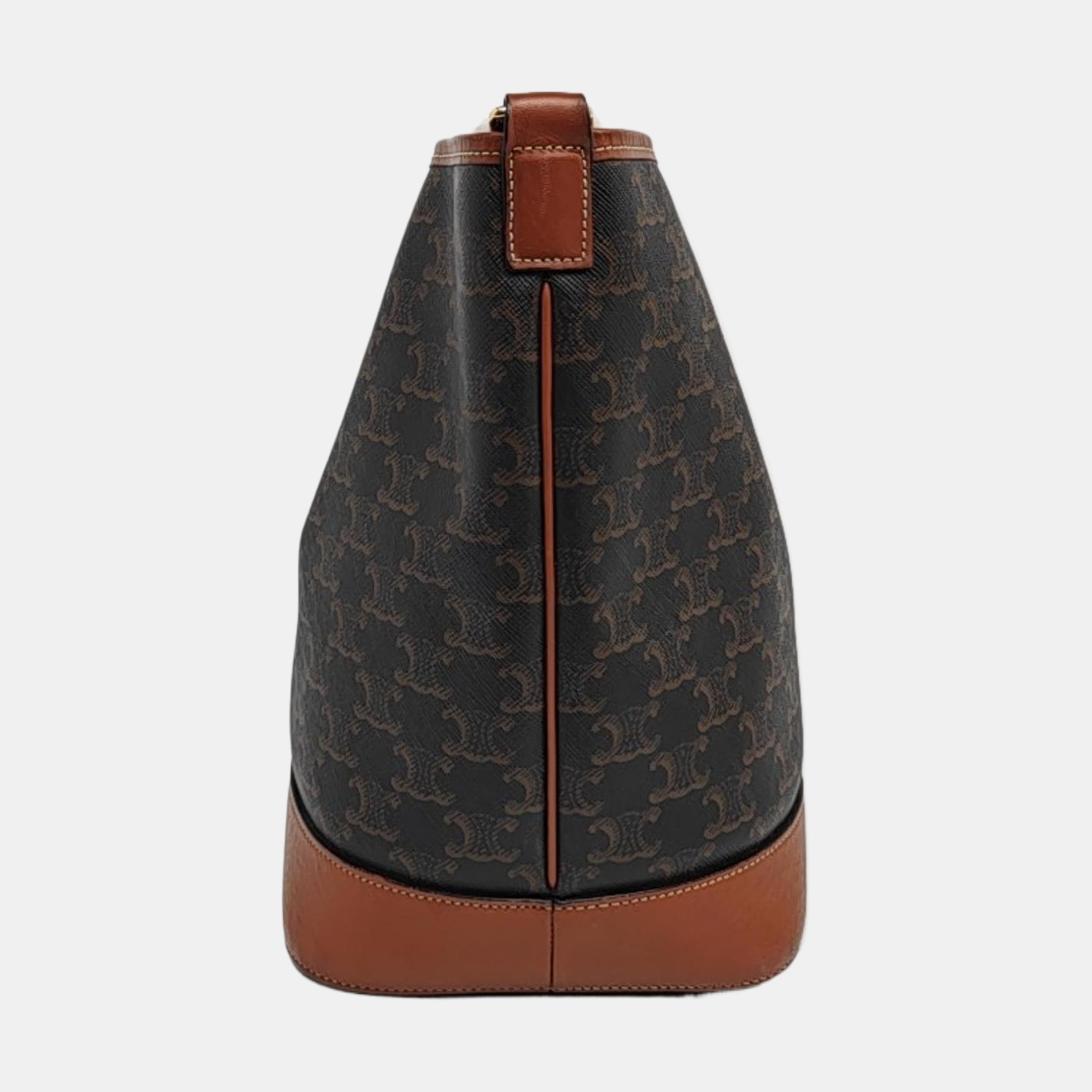Authenticated pre-owned  TRIOMPHE CANVAS Medium Coated Canvas Brown - Bucket Bag at Looply