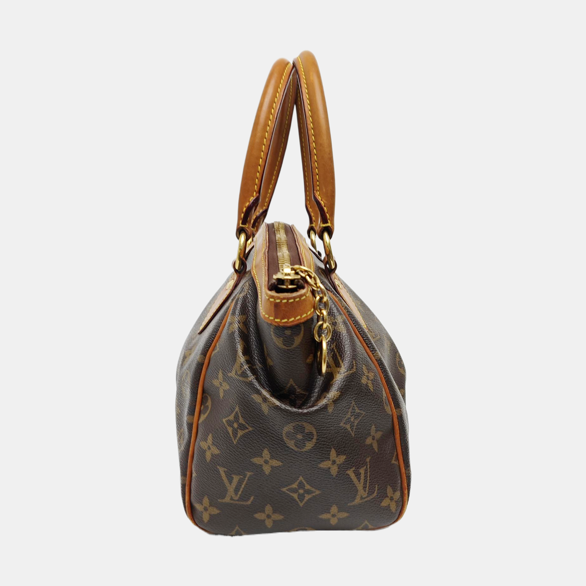 Monogram Coated Canvas Top Handle Bag Brown