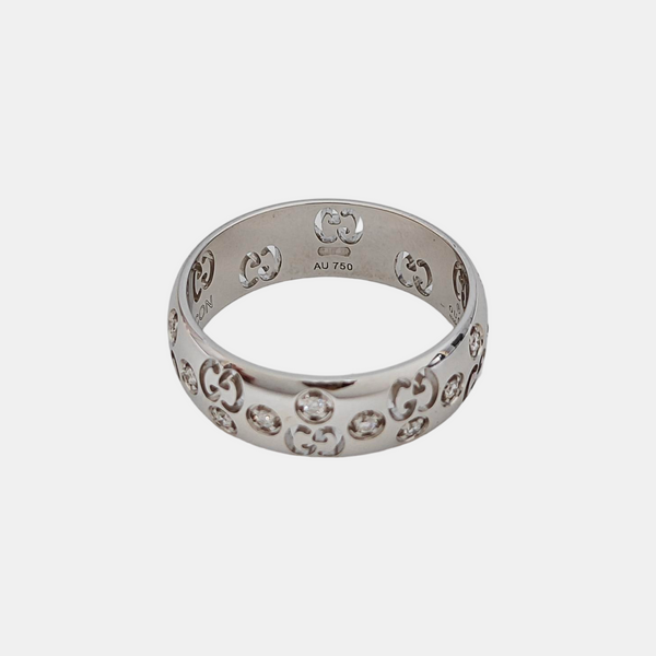18k White Gold Silver Ring HK 13