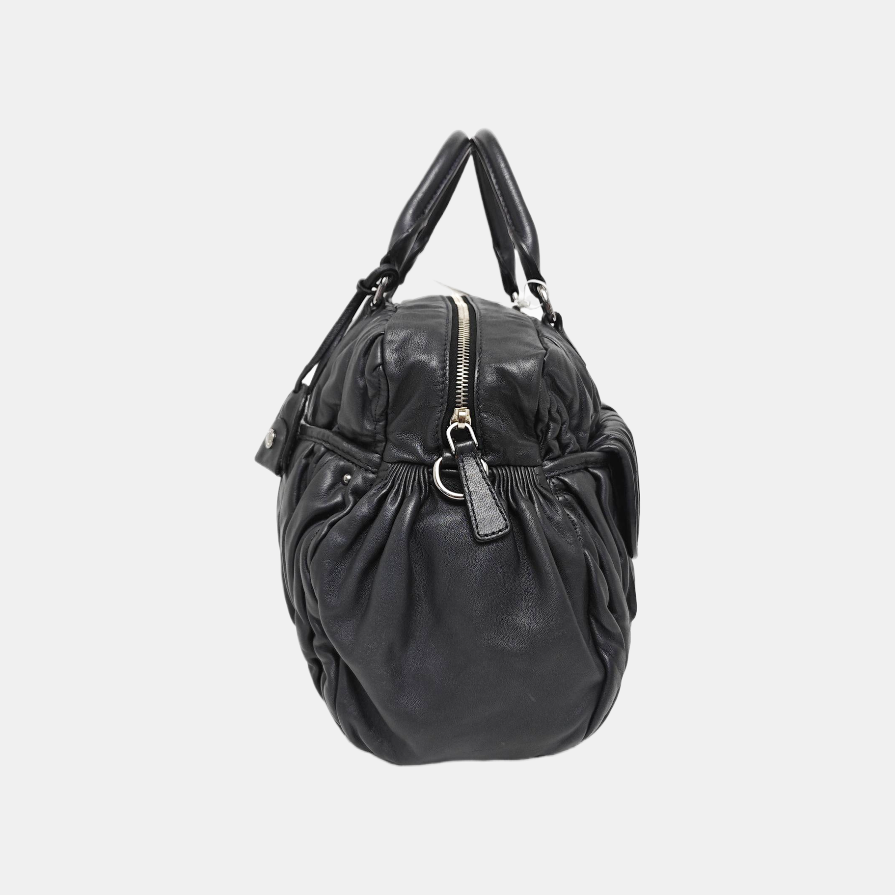Quilted Lambskin Shoulder Bag Black