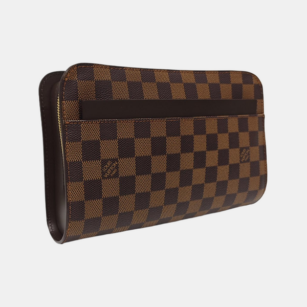 SAINT LOUIS Damier Ebene Coated Canvas Brown