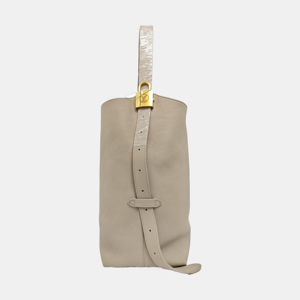 LOW KEY HOBO MM Monogram Calfskin Beige