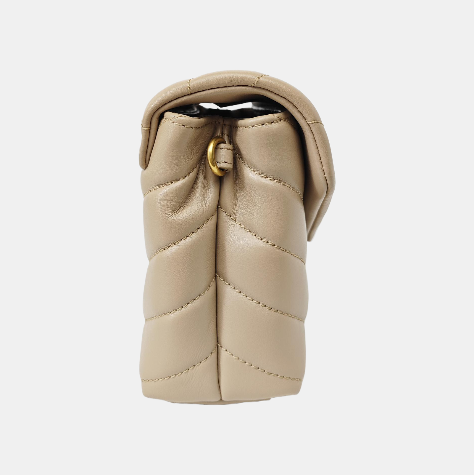 LOULOU Extra Small Chevron Calfskin Beige