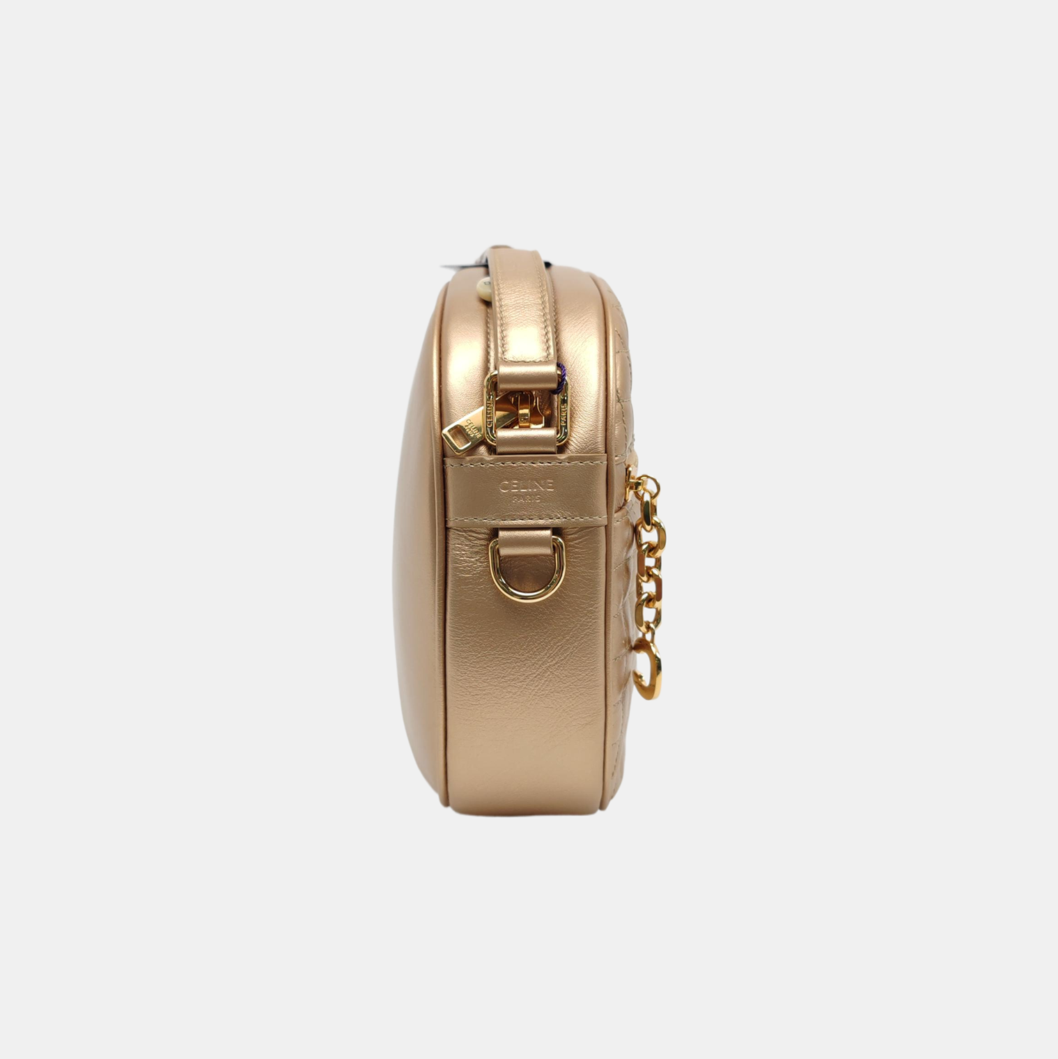 C CHARM Quilted Leather Gold