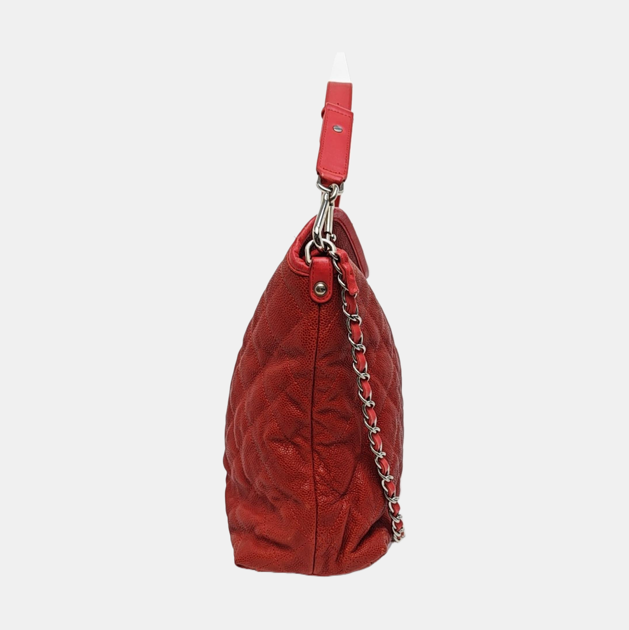 Quilted Grained Calfskin Red