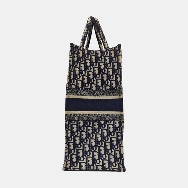 Book Tote Large Oblique Canvas Blue