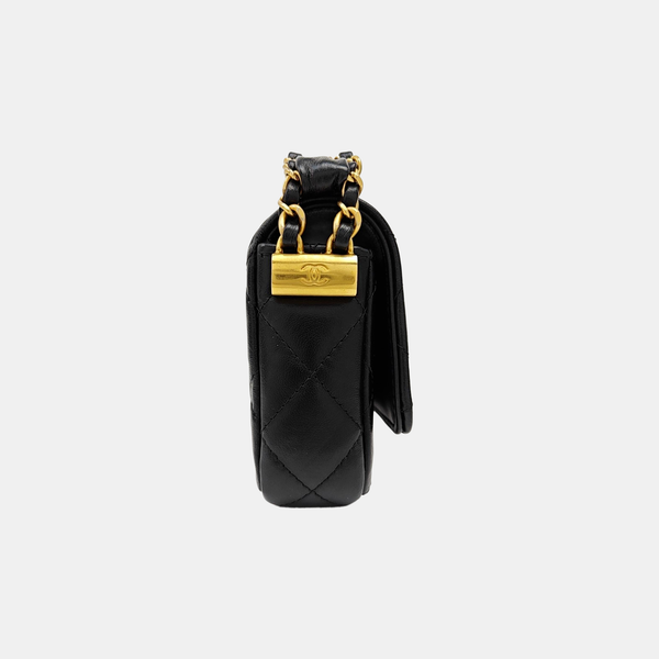 23K Quilted Calfskin Black