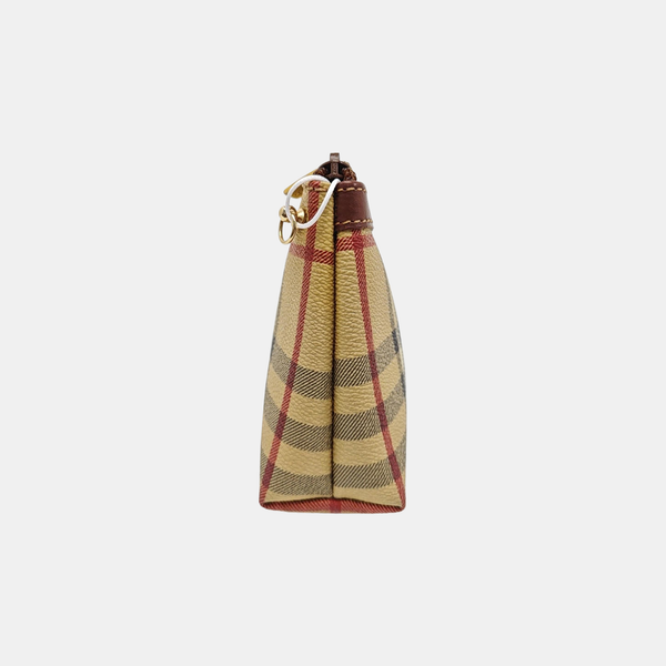 Coated Canvas Clutch Brown
