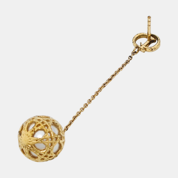 Pendientes Secret Cannage de metal dorado