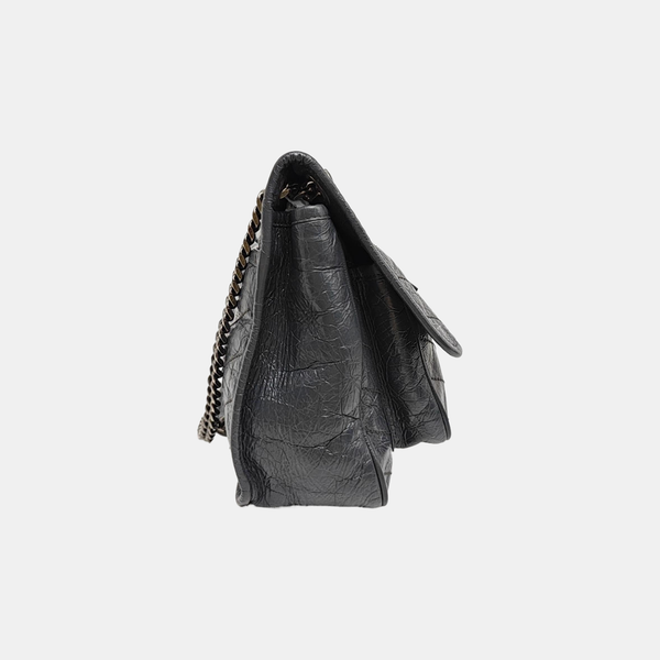 NIKI Medium Chevron Calfskin Gray