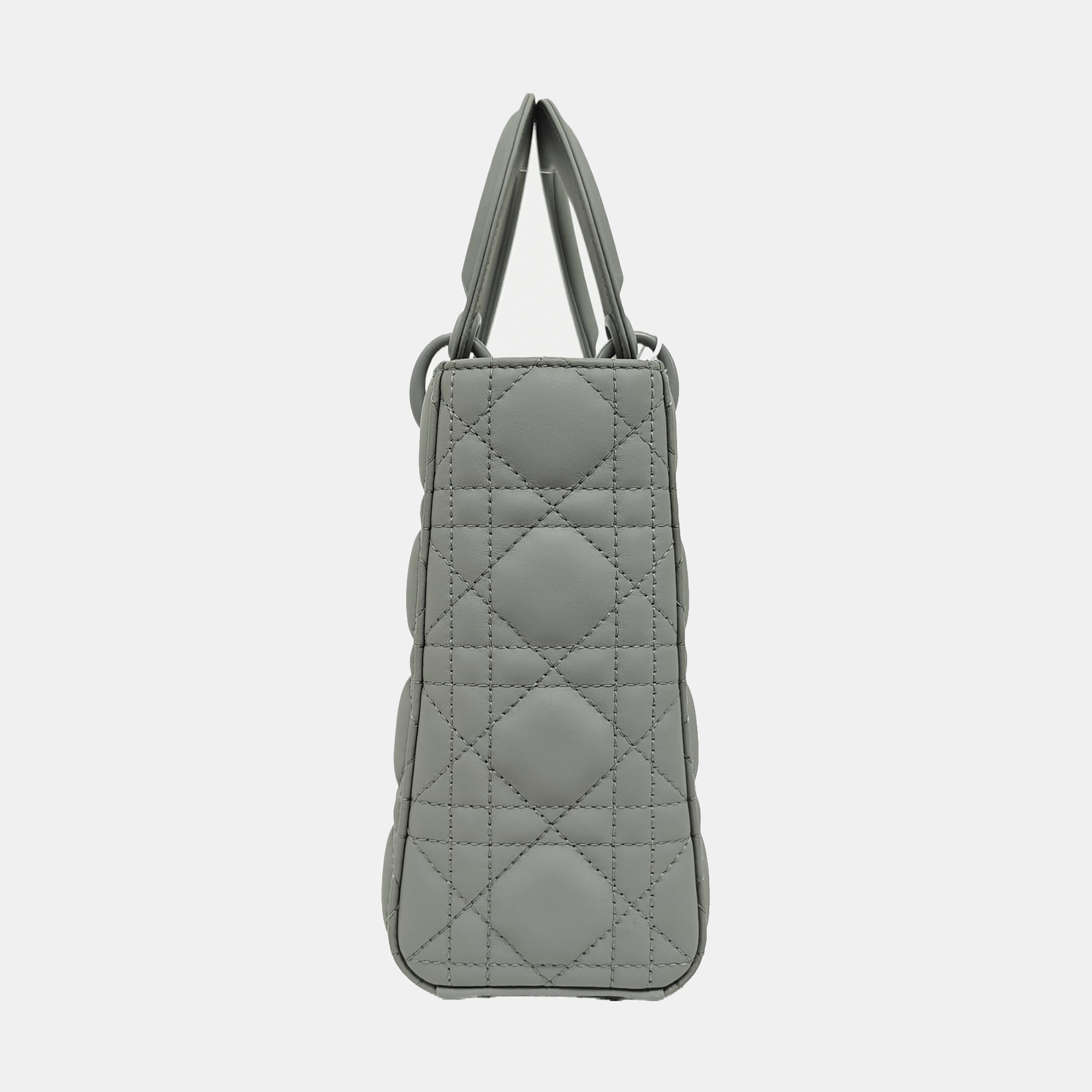 Lady Dior Small Cannage Lambskin Gray