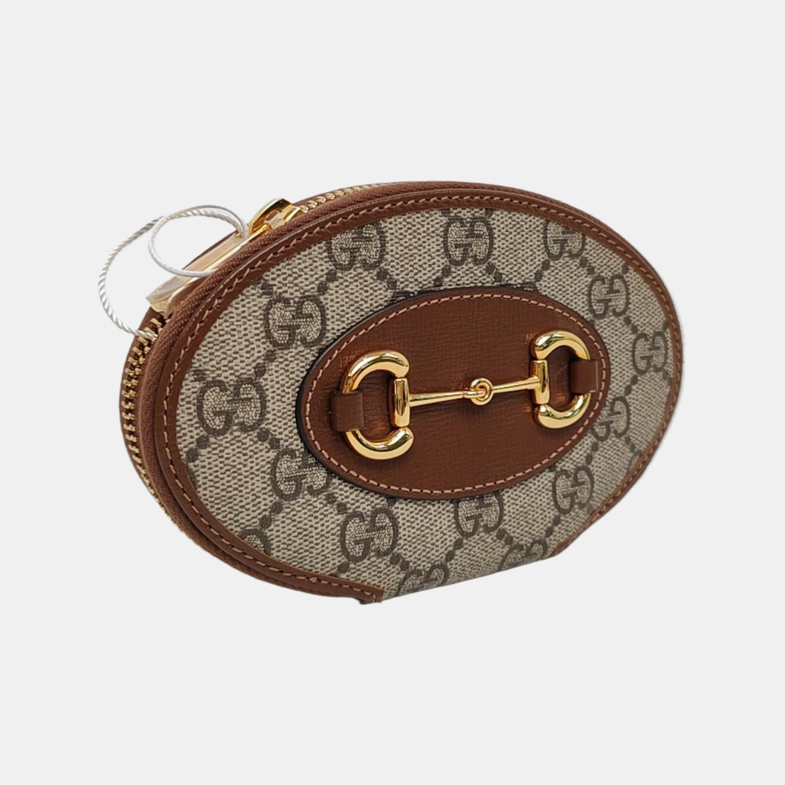 Authenticated pre-owned  Horsebit 1955 Monogram Coated Canvas Beige Coin Purse - Coin Purse at Looply