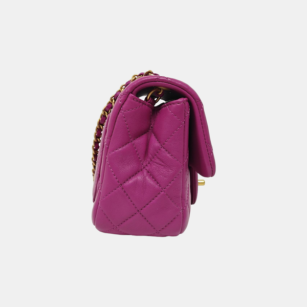 CLASSIC FLAP Mini Quilted Lambskin Purple