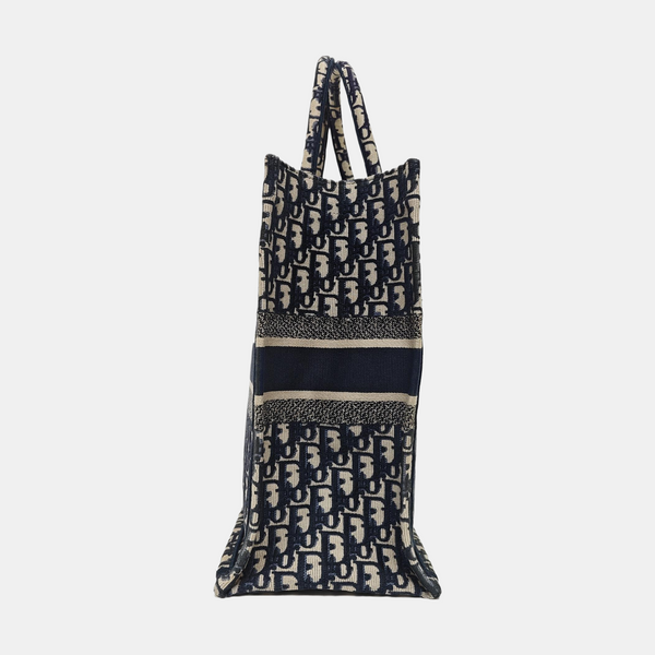 Book Tote Large Oblique Canvas Blue