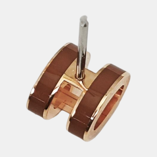 Pop H Metal Brown Stud Earrings