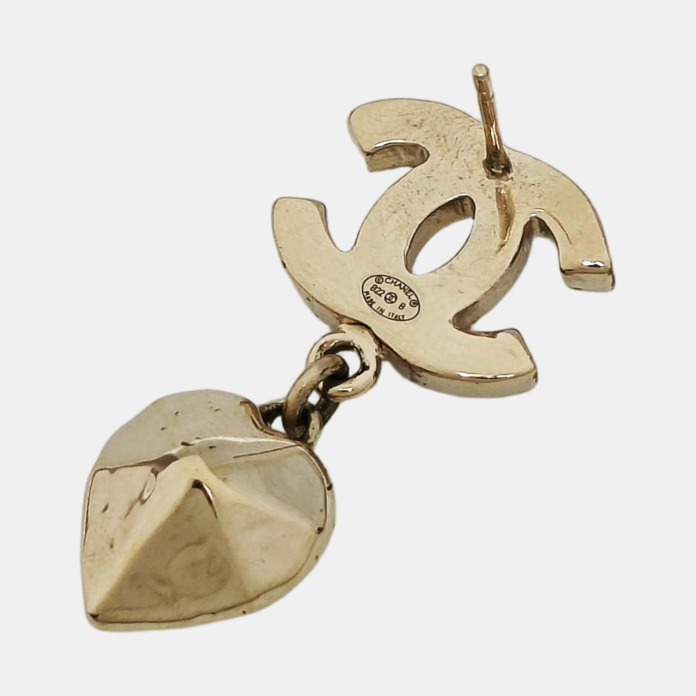 CC Logo Metal Gold Earrings