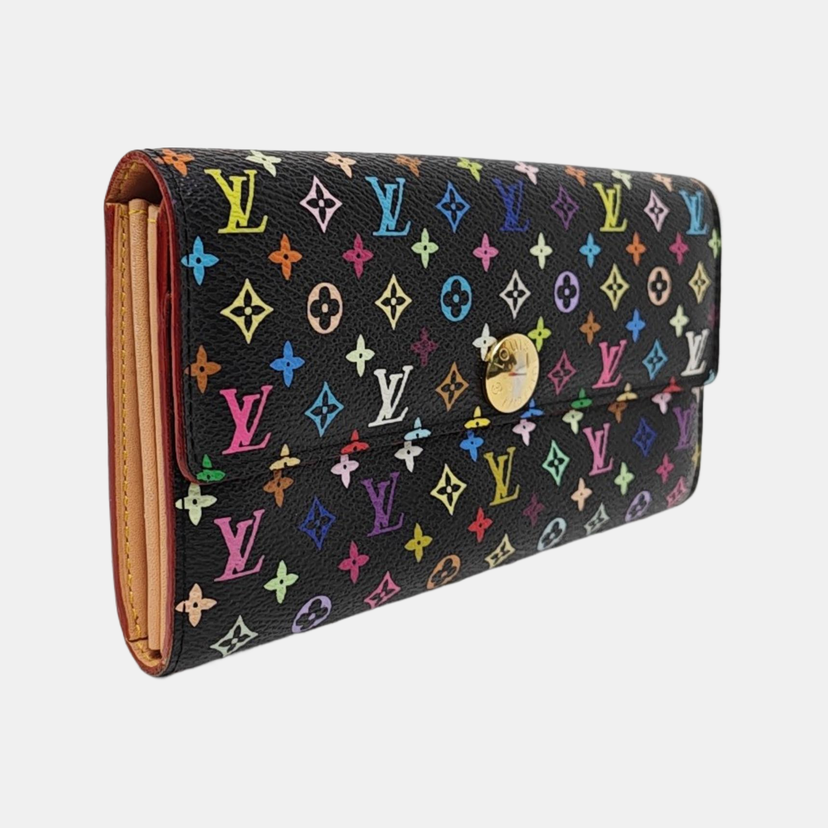LV × TM PORTE MONNAIE Monogram Coated Canvas Black Wallet