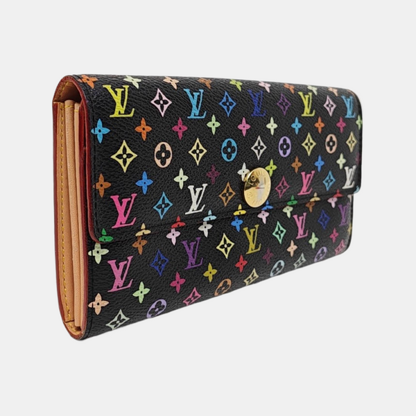 LV × TM PORTE MONNAIE Monogram Coated Canvas Black Wallet