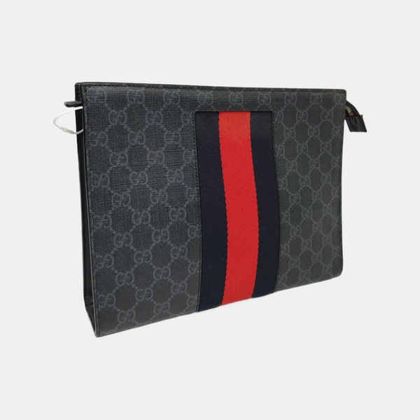 GG Supreme Monogram Coated Canvas Gray