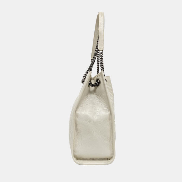 NIKI Medium Chevron Calfskin Beige