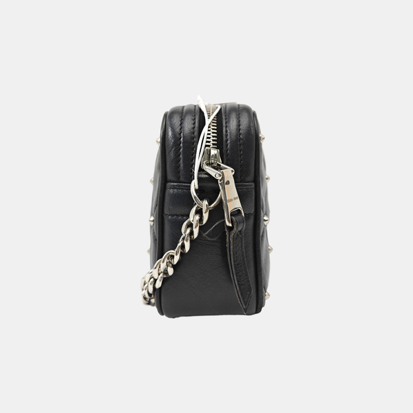 Quilted Lambskin Shoulder Bag Black