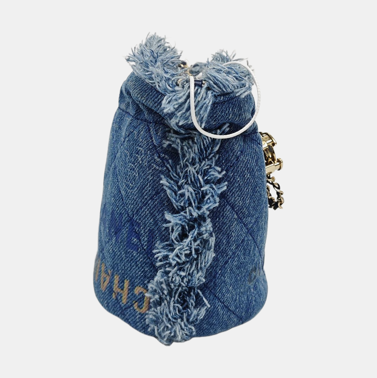 DRAWSTRING Mini Quilted Denim Blue