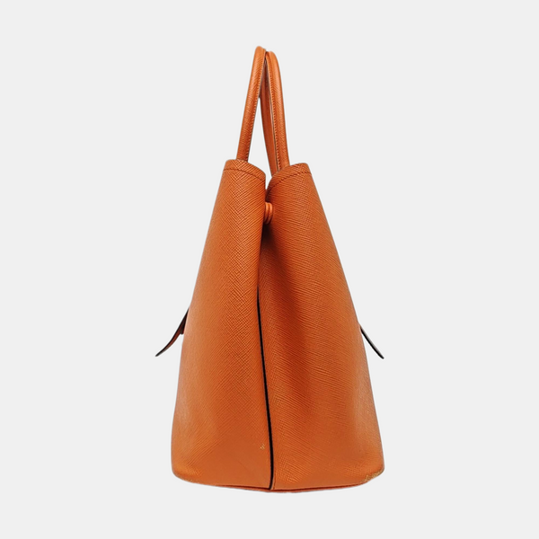 Double Large Saffiano Calfskin Orange