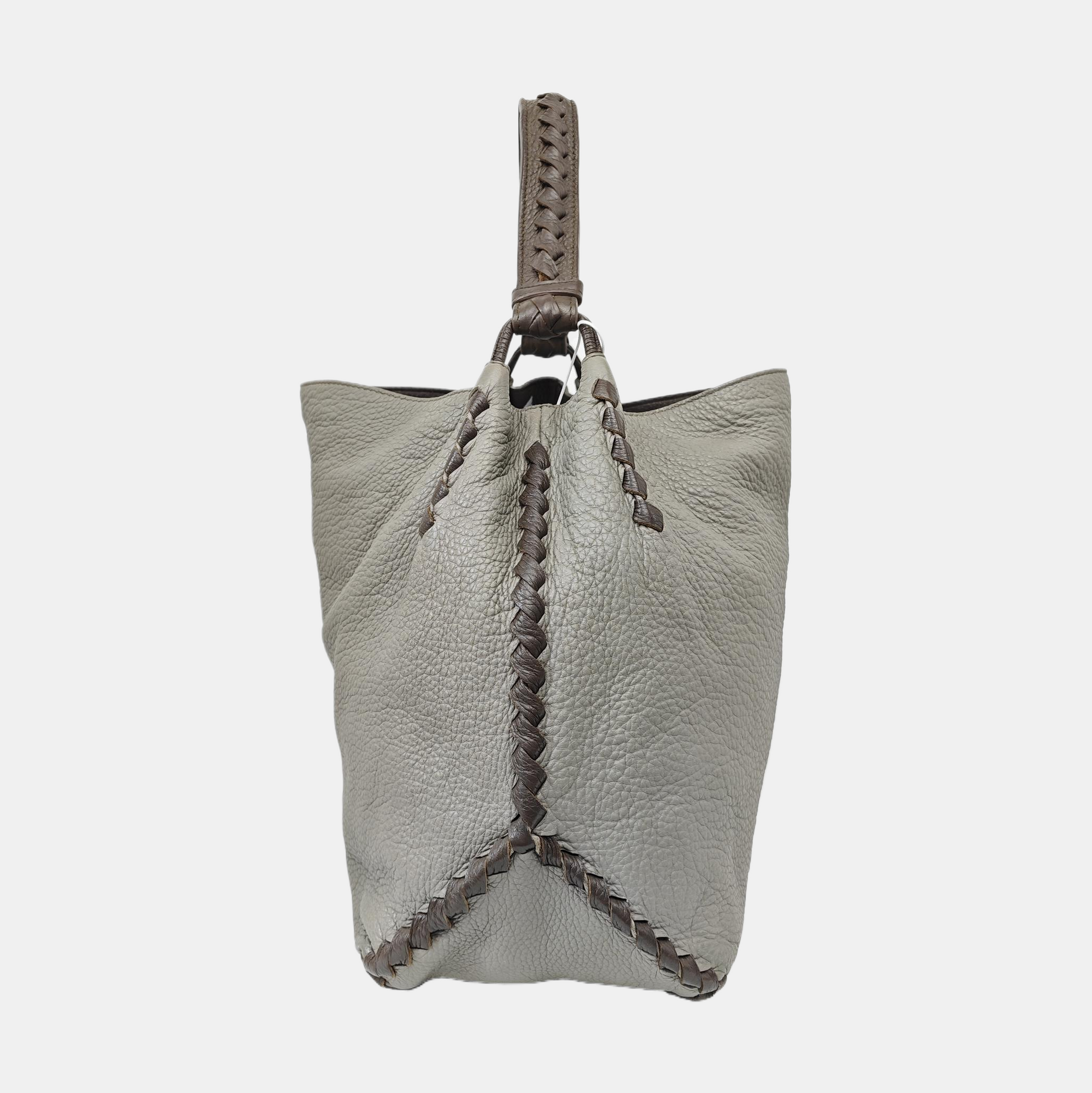 Calfskin Bucket Bag Gray