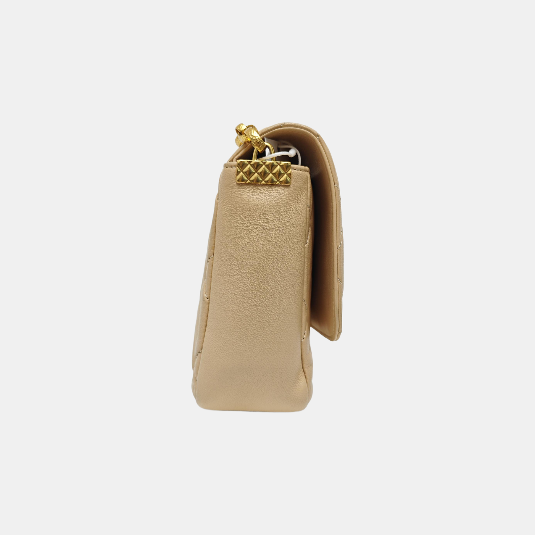 Quilted Lambskin Shoulder Bag Beige