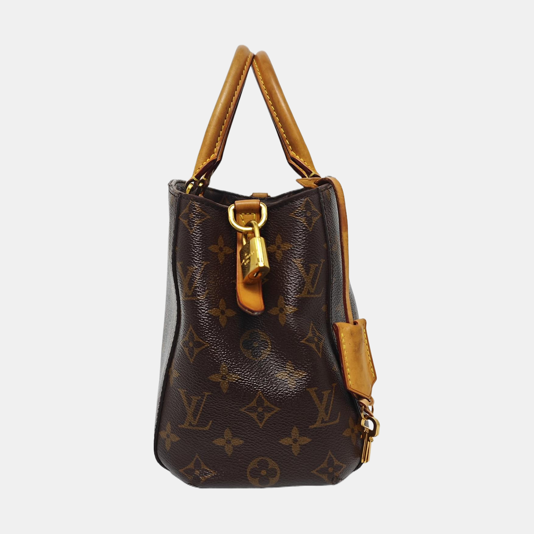MONTAIGNE BB Monogram Coated Canvas Brown