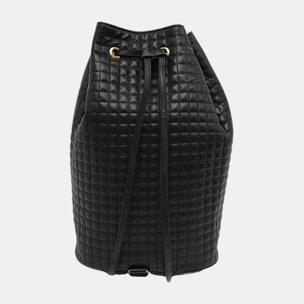 C CHARM Quilted Calfskin Black