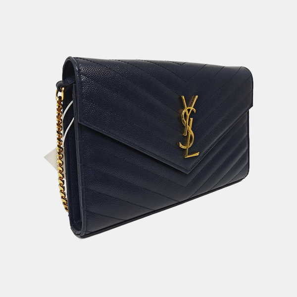 MONOGRAM Medium Chevron Calfskin Blue