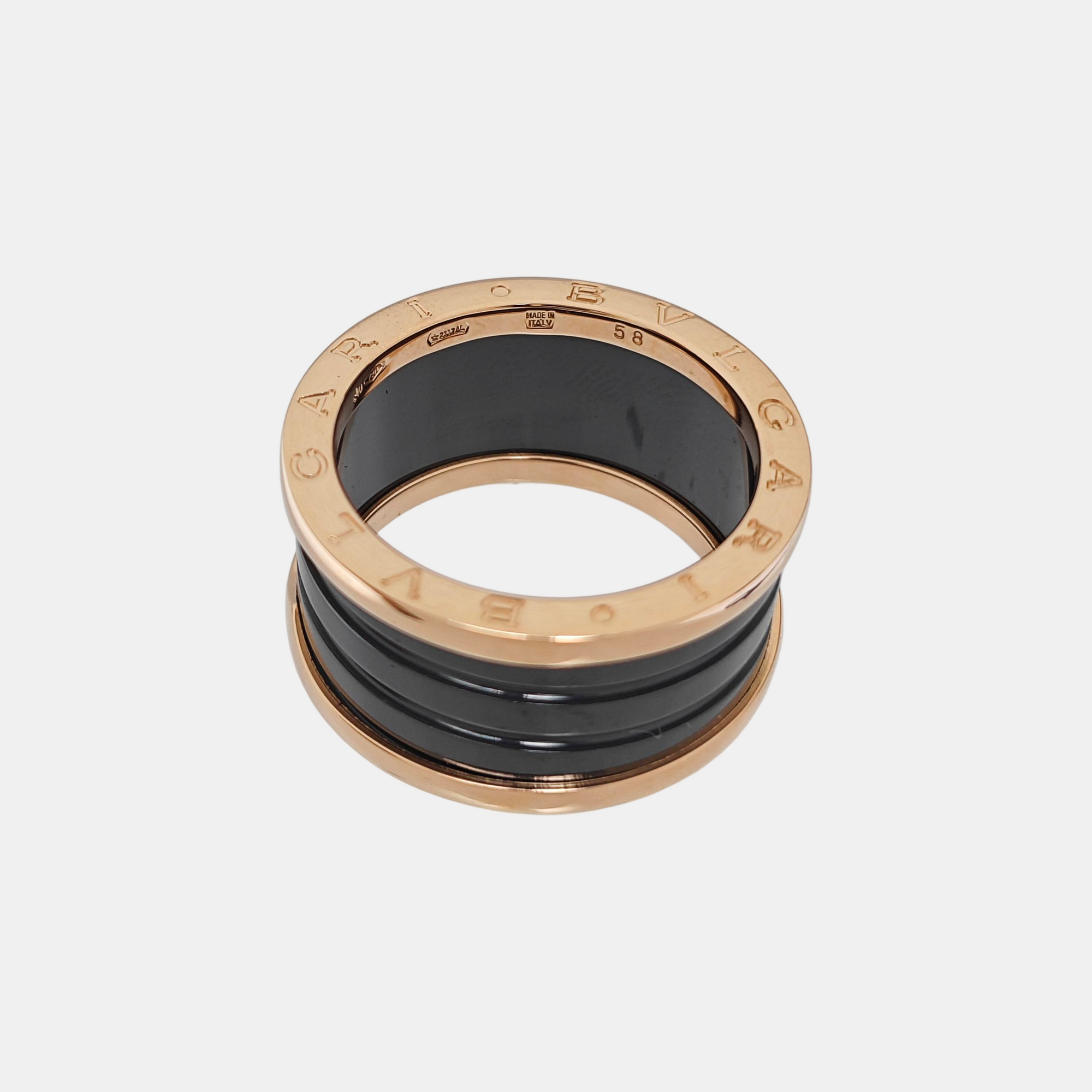 B.ZERO1 18k Rose Gold Ring EU 58