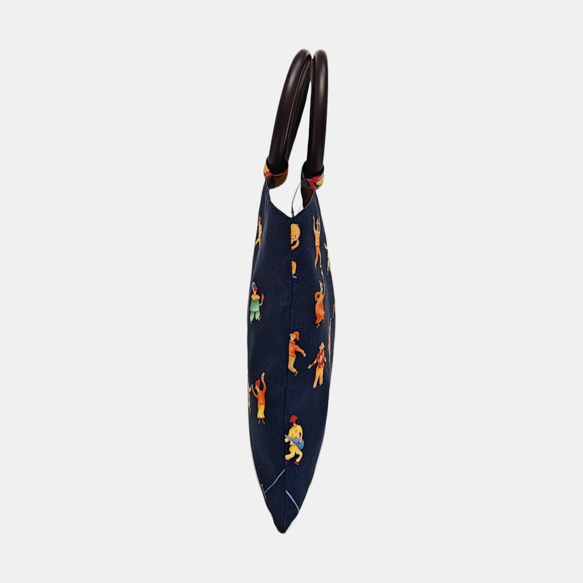 Fabric Top Handle Bag Blue