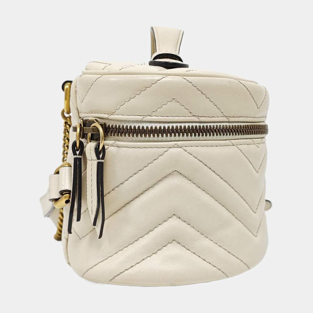 GG Marmont Mini Quilted Calfskin White