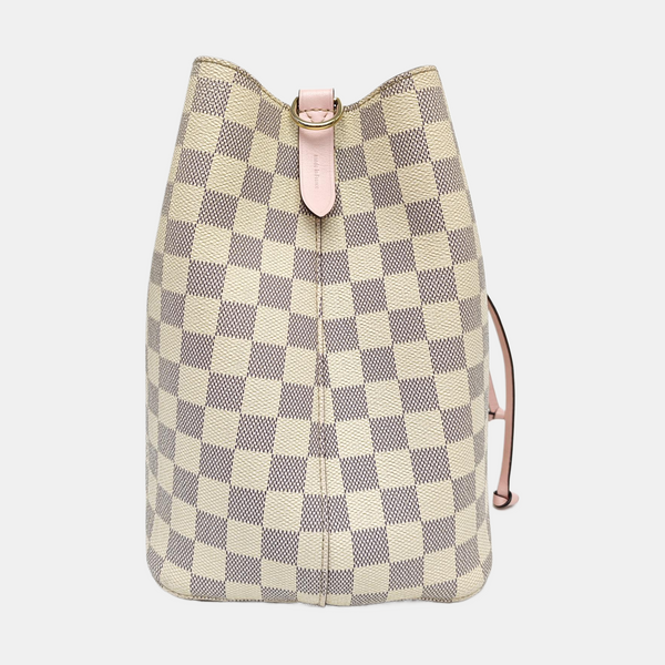 NÉONOÉ MM Damier Azur Coated Canvas White