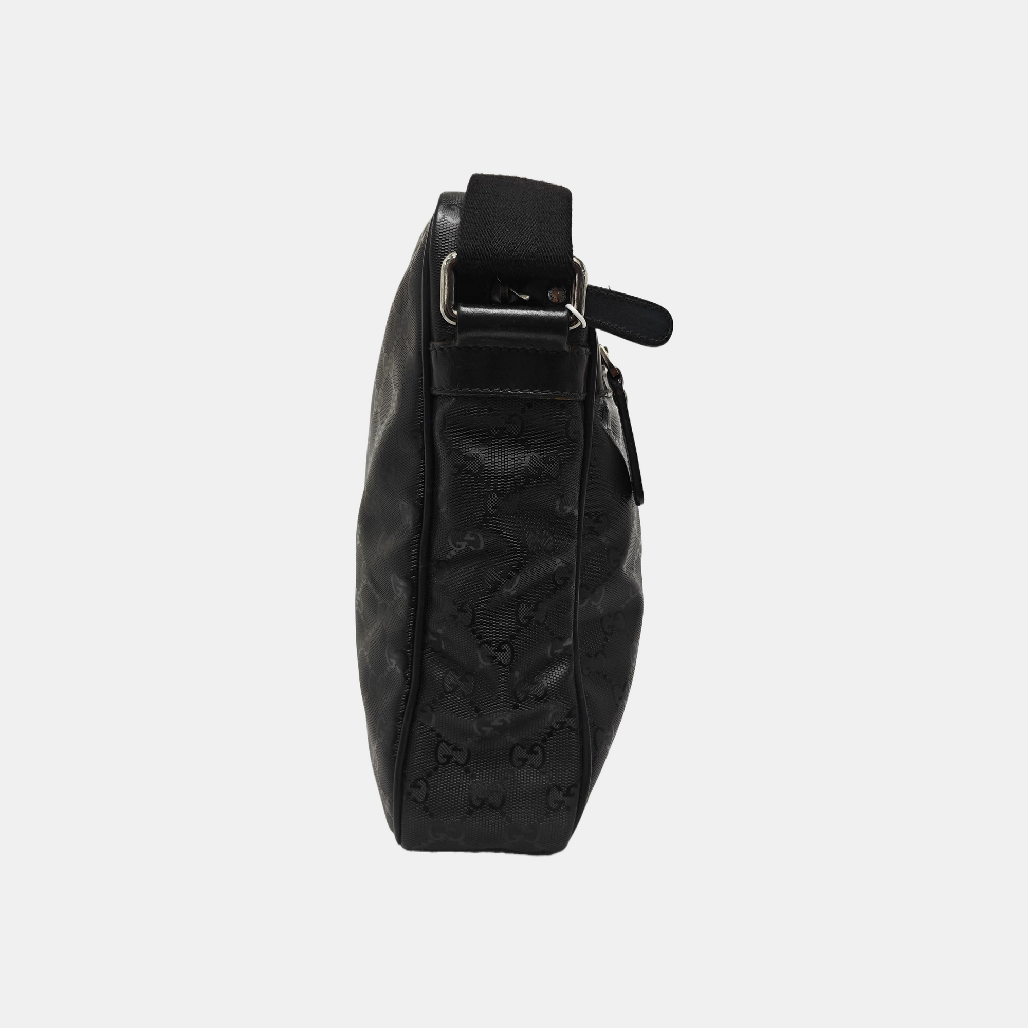 GG Imprime Messenger Monogram Coated Canvas Black