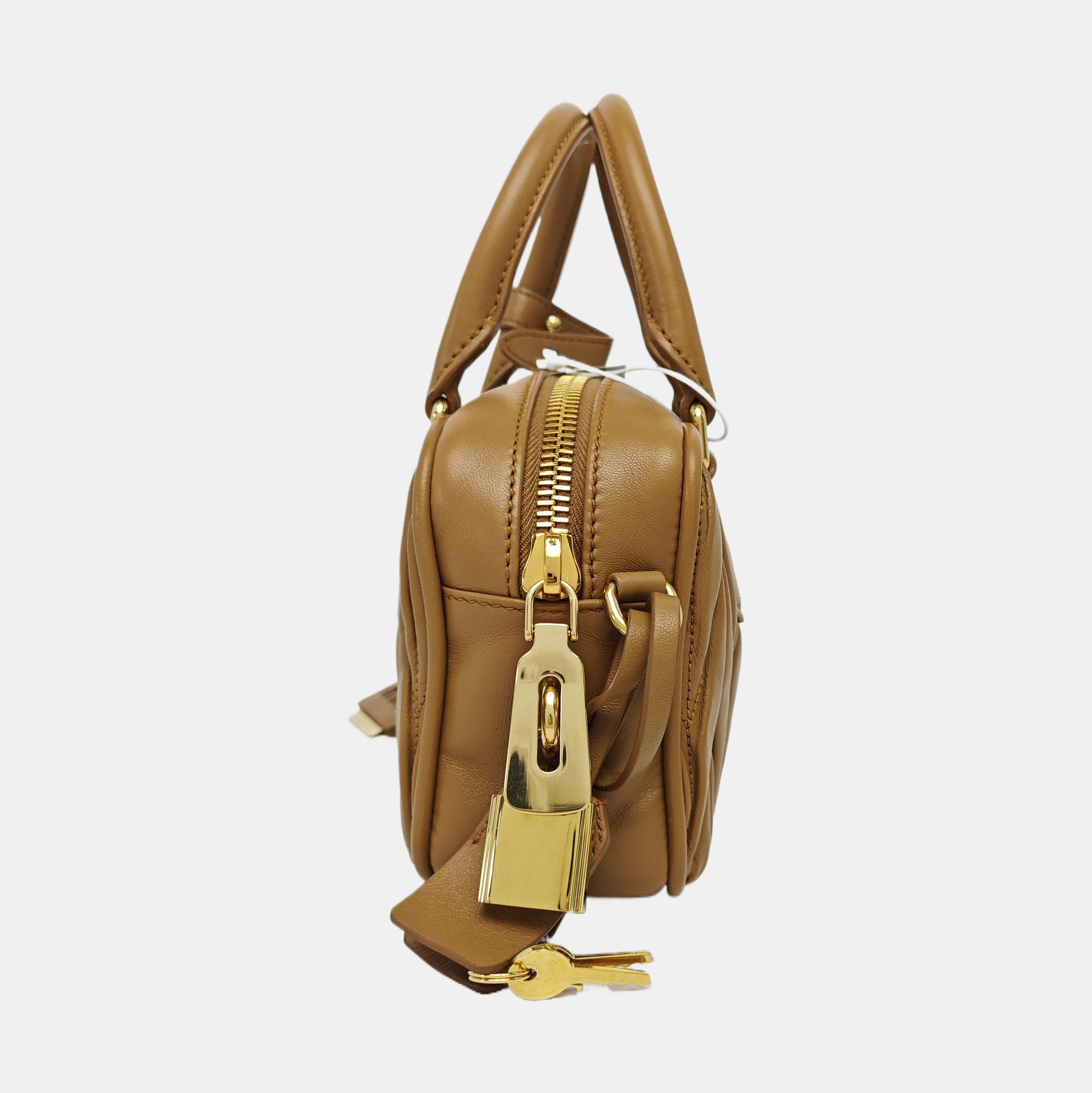 Arcadie Matelassé Small Quilted Lambskin Brown